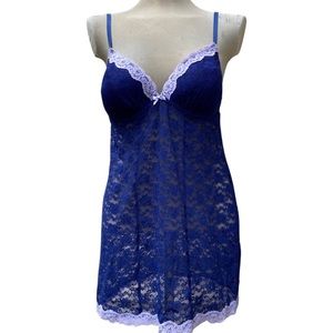Royal Blue Lace Padded Apt9 Chemise Nightie Teddy Lingerie Babydoll Slip Dress